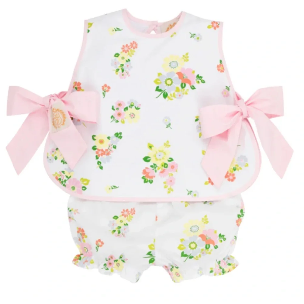Beaufort Bonnet TBBC Talbott Tie Side Set - Biltmore Blooms - Pink - RARE - HTF